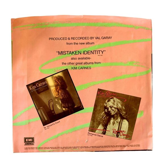 Kim Carnes 80s Hits "Bette Davis Eyes" and "Invisible Minds" 45  Vinyls  - MINT - Picture 3 of 8